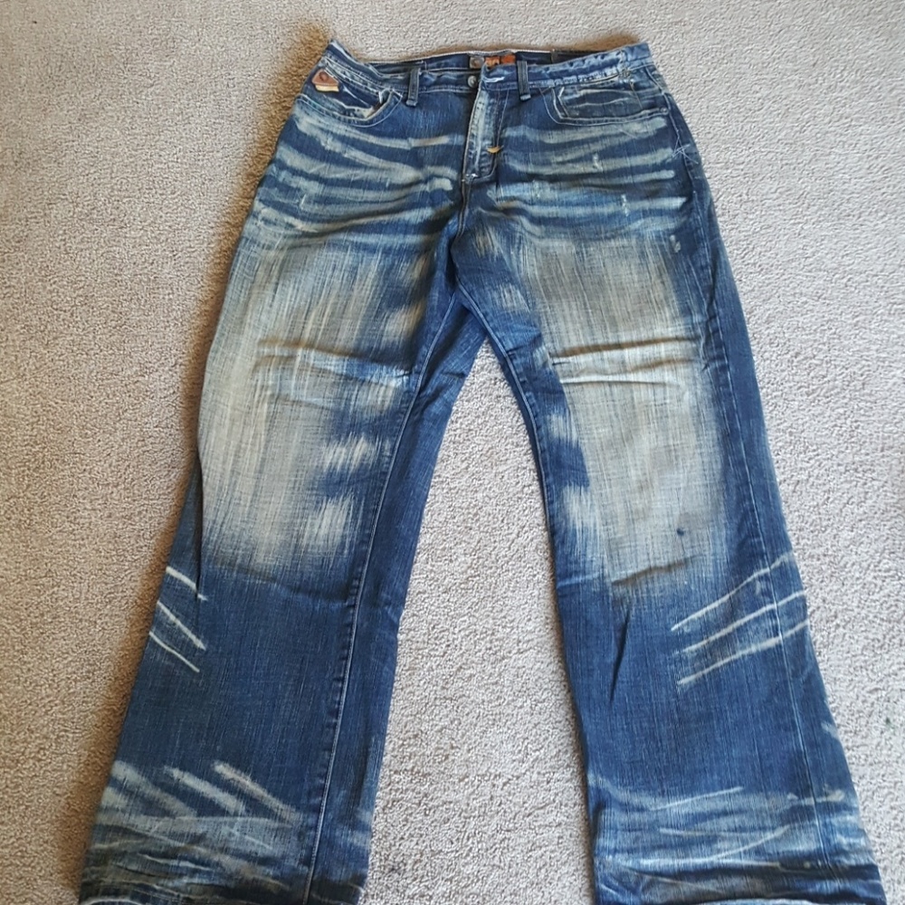 Vintage fades, stone washed jeans